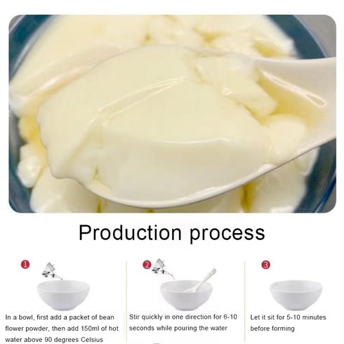 HUANYOUREN 256g (8 packs) (9zo.) Tofu pudding powder instant bean curd jelly served with sauce powder nutrition