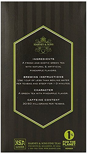 Pack 6, 20 1 Harney & Sons, Tea, Tropical Green, Prem, of Size - BAG, Quantity - Case
