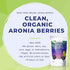 powbab Dried Aronia Berries, 100% USA Grown Organic Chokeberry, No Added Sugar, Whole Black Chokeberry (6.5 oz)