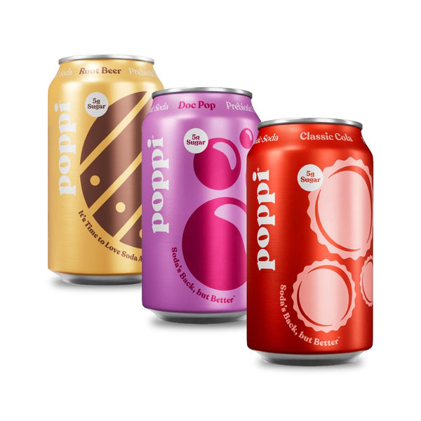 POPPI Sparkling Prebiotic Soda, Gut Health & Immunity Benefits, Beverages with Apple