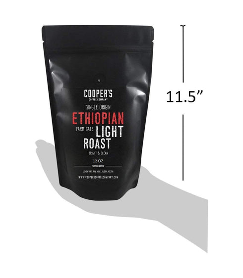 2lb Ethiopian Bold Light Roast Coffee, Gourmet Single-Origin Coffee Beans from Ethiopia, Whole Bean, Bag