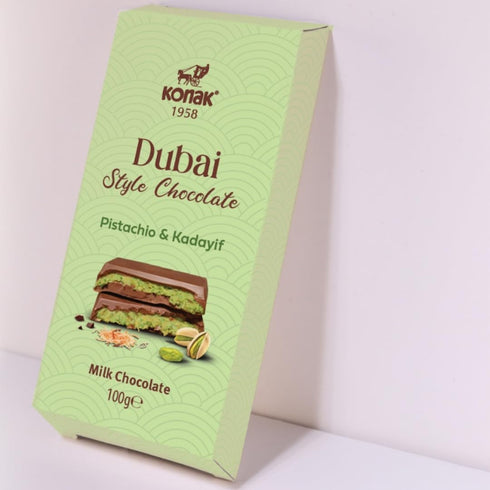 3.5 oz 100 Dubai Chocolate Bar Premium Pistachio Kataifi Milk Chocolate with Crispy Layers | Luxury Milk Chocolate