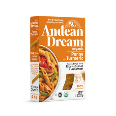 Andean Dream Quinoa Penne Turmeric Pasta, Gluten Free, Vegan, 8 Ounce (Pack of 8)