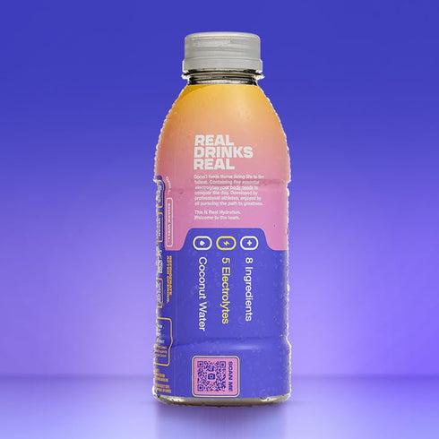 Coco5 100% 50% 16.9 OZ (Pack 12) Clean Sports Hydration Passion Fruit Flavor | Natural | Less Sugar | Nothing