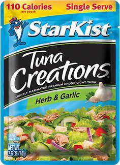 Starkist Tuna Creations Herb & Garlic 3 Single Serve Packs Quick Lunch