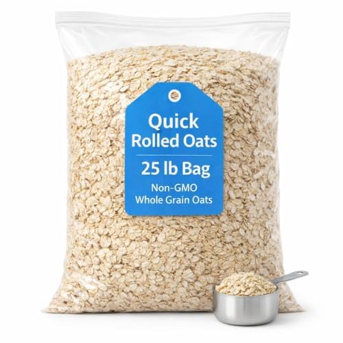 Triplenet Pricing Quick Rolled Oats 25 LB Bag Non GMO Whole Oats for Baking