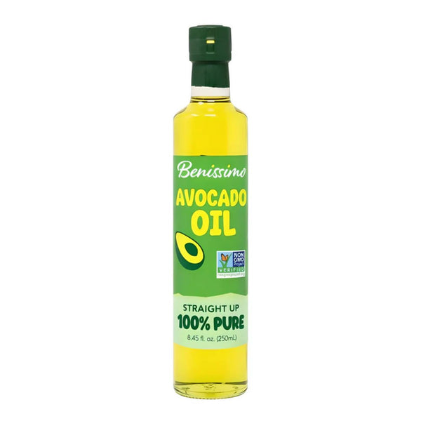 100% Pure Avocado Oil in Glass Bottle, Allergen-Free and Non-GMO, Premium Cold-Pressed