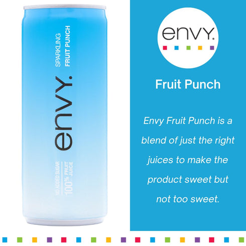 100% 8oz 24) Envy Sparkling Fruit Juice, Fruit Punch (Case