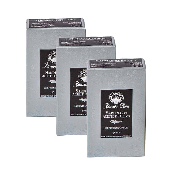Ramon Pena Canned Sardines in Galician Sauce | Silver Line Tin | 3 x