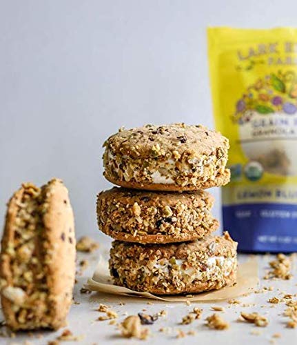 8 oz, 3 Pack Lark Ellen Farm Grain-Free Granola, Certified Organic Raw Sprouted Vegan Clusters, Paleo & Crunchy