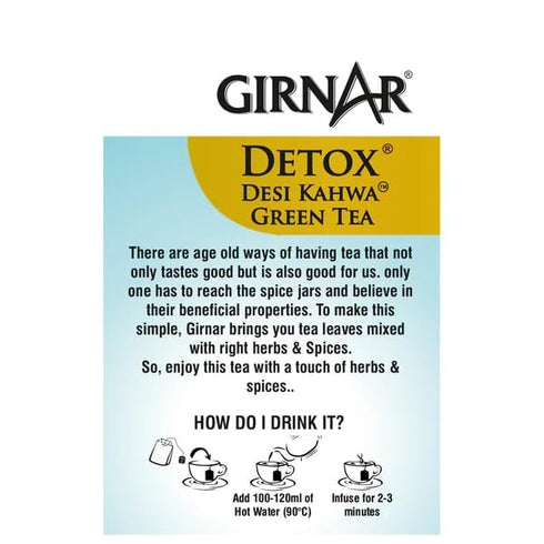 GIRNAR (36 Detox Green Tea - Desi Kahwa Tea Bags)