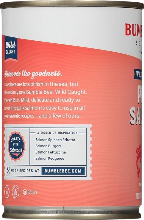 Generic 14.75 oz (Pack 06) Bumble Bee Wild Caught Pink Salmon, Cans