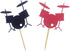 Morndew 24 PCS Drum Cupcake Toppers for Music Party, Baby Shower, Birthday Party Decorations