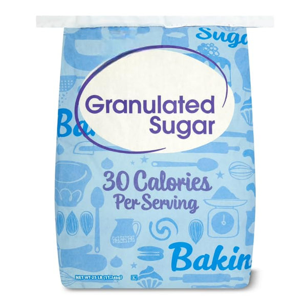 Generic Pure Granulated Sugar 25 lb Bulk Bag All-Purpose Sweetener for Baking, Cooking,