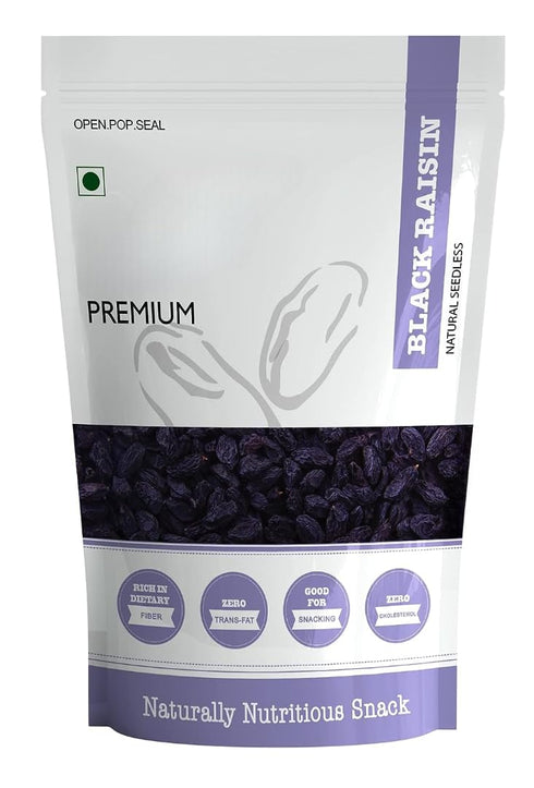 Generic Premium Black Raisins High in Antioxidant| Naturally Sweet and Tasty, Energy Booster,
