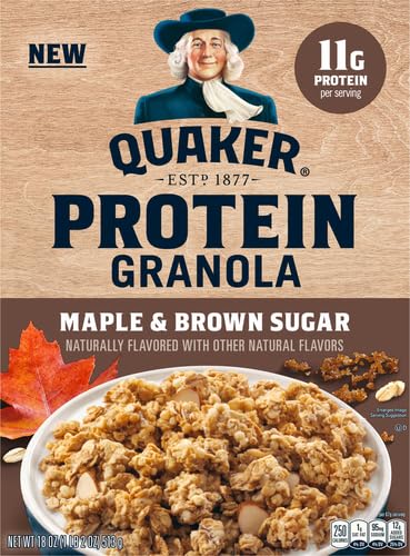 18oz (Pack 4) Quaker Protein Granola, Maple Brown Sugar