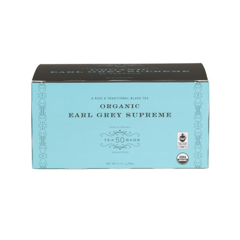 50 Harney & Sons Organic Earl Grey Supreme | Box of Organic Earl Grey Tea Bags with Black Tea & Bergamot Oil