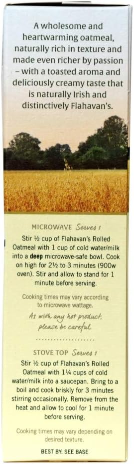 16 3 100% Flahavans Irish Rolled Oats, Ounce. Quick Cooking Oatmeal, Ready in Minutes. Whole Grain Oats, Non-GMO