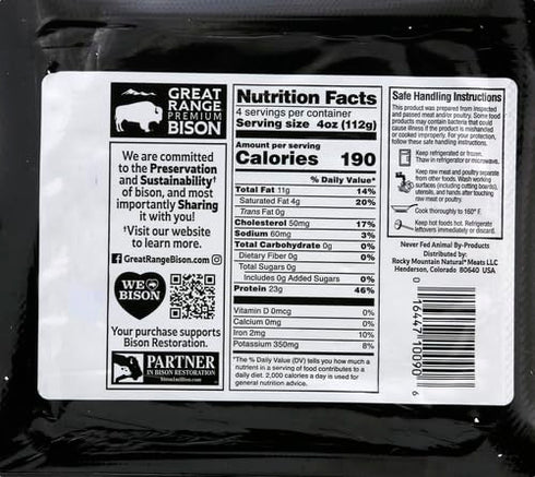 Great Range 90%/10% 1 lb , Ground Bison Brick
