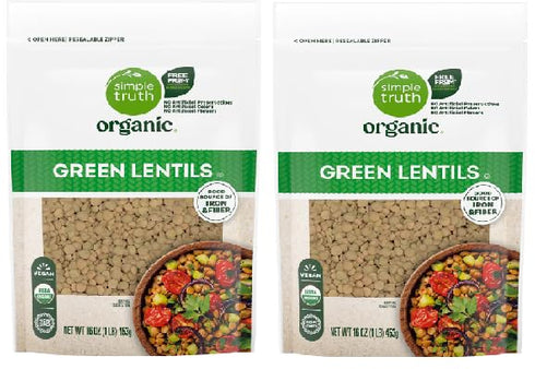 Generic Organic Green Lentils (2 Bags, 16 oz. each)