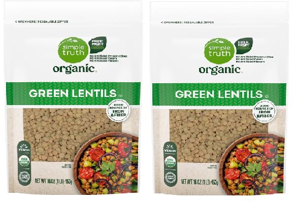 Generic Organic Green Lentils (2 Bags, 16 oz. each)