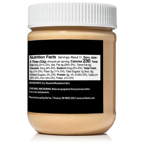 Voer (12oz) Macadamia Nut Butter | Single Ingredient | Vegan, Paleo and Keto-Friendly, Gluten-Free