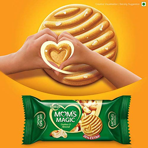 Sunfeast 60g (Pack 5) Pack (60 (Pack 5)) Mom's Magic Biscuit - Cashew & Almond, of Promo g