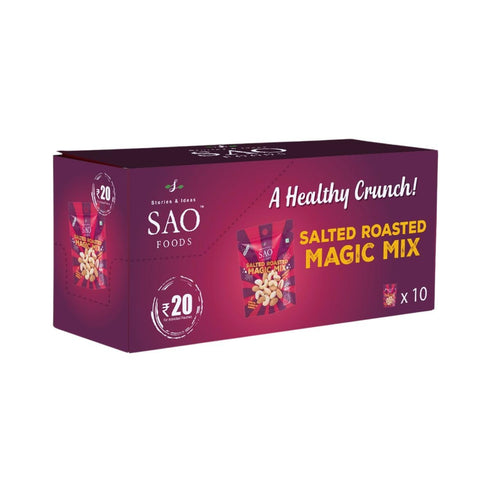 Stories & Ideas SAO Foods 4.2 oz Pack 10 Packs SAO Foods Salted & Roasted Magic Mix | of Mixed Nuts Individual