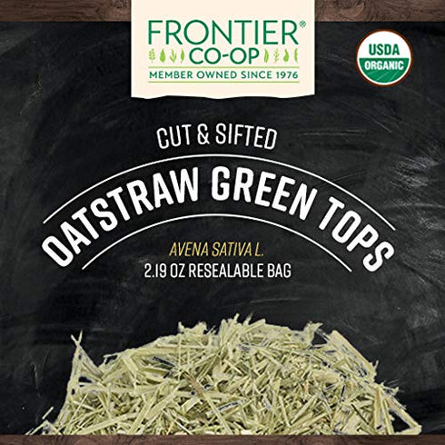 2.19oz Frontier Co-op Organic Cut and Sifted Oatstraw Green Tops