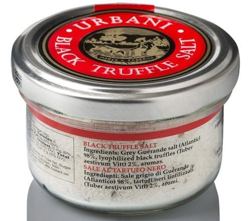 Urbani Truffles Black Truffle Salt, 3.5 Oz Gourmet Seasoning with Real Truffles