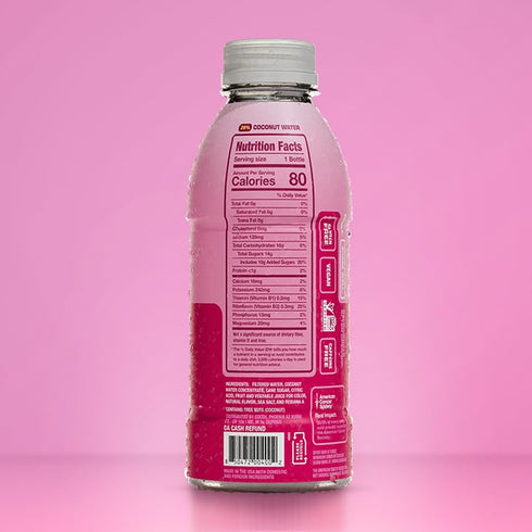 Coco5 100% 50% 16.9 OZ (Pack 12) Clean Sports Hydration Cherry Flavor | Natural | Less Sugar | Nothing Artificial |