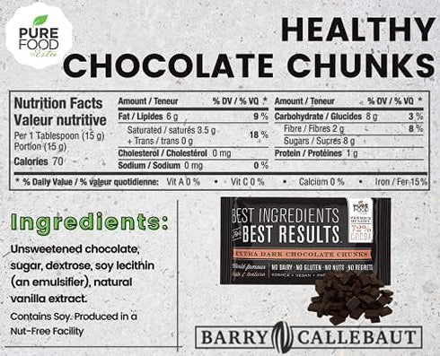 Dairy Free Dark Chocolate Chunks, 7oz (3 Pack), All Natural, Vegan, Gluten-Free, Nut-Free, Certified Kosher Baking