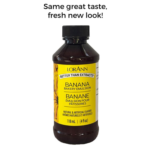 Lorann Oils Banana Bakery Emulsion - Ideal for Boosting Fruit Tones in Cakes, Gluten-Free, Keto-Friendly