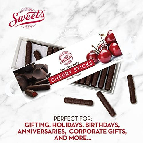10.5 oz (Pack 5) Sweet Candy Company Dark Chocolate Fruit Flavored Sticks - Gourmet Chocolate Covered Sticks, Orange
