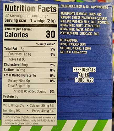 Laughing Cow 32x0.75oz 24oz Light Wedges Spreadable Total