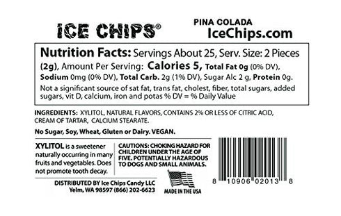 ICE CHIPS Xylitol Candy 3 Pack Assortment, 5.28 oz Total (Strawberry Daiquiri, Margarita, Pina Colada) Includes BAND