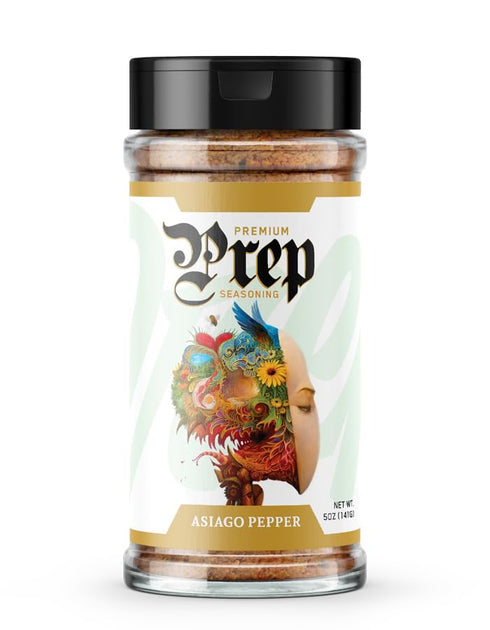 Underground Bio Labs | Prep By Jefe Premium Seasoning, Low Sugar/Sodium, MSG/Gluten Free, 5oz (Asiago Pepper)