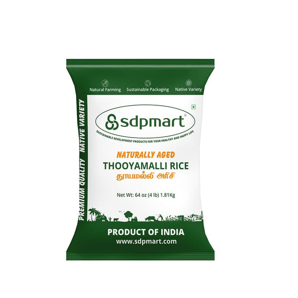 SDPMart Naturally Aged Thooyamalli Rice | 4 lb (64 oz) | Traditional
