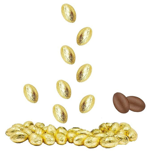 6-Pack 4 oz Fruidles Easter Gold Foiled Eggs Milk Chocolate Mesh Bags, Easter Day Eggs, Party Bag Fillers, Individually