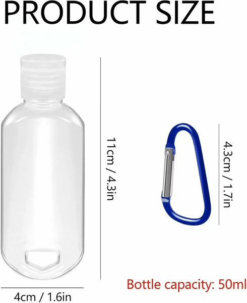 Luhaomisky 3Pcs 2oz/50ml Portable Hot Sauce Keychain Bottles - Mini Ketchup Containers for On-The-Go - Refillable