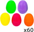 Platinum Series Set 60 Bulk Easter Eggs & Basket - Easter Hunt Bundle of Fillable Plastic Eggs, Tattoos, Candy Money