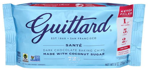 Guittard 72% Sante Dark Chocolate Baking Chips, 9 OZ