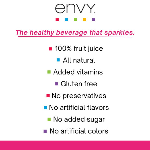 100% 8oz 24) Envy Sparkling Fruit Juice, Strawberry Kiwi (Case