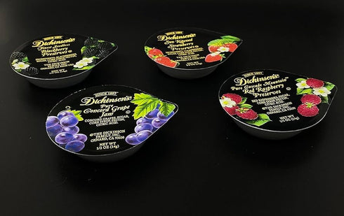 P & V GROUP USA Pack 80 (0.5 oz Assorted Jam & Preserves Variety Single-Serve Portions Each), Four Fruit Flavors