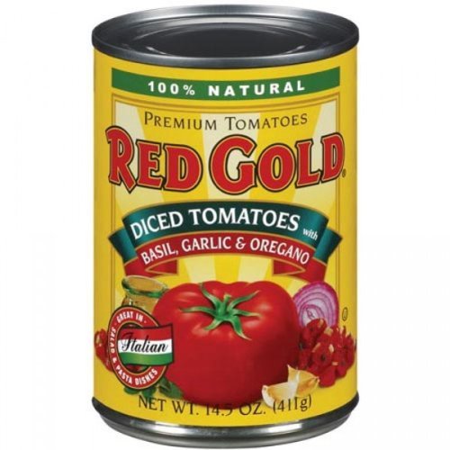 Red Gold Diced Tomatoes, Basil, Garlic & Oregano 14.5 Oz (Pack of 6)
