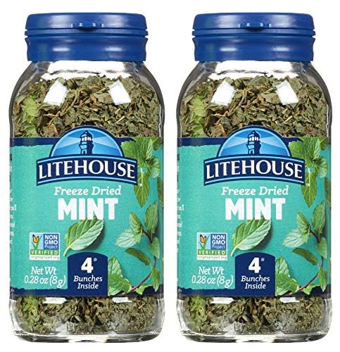 Litehouse Freeze Dried Mint 0.28 Ounce 2-Pack, Organic Substitute for Fresh Mint, Equal to 4 Mint Fresh Bunches
