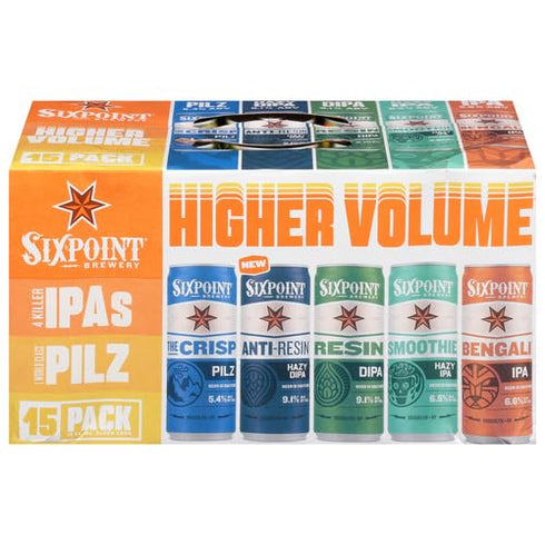 Sixpoint Brewery 15pk, 12 Oz Sixpoint, Variety Higher Volume, Fl Cans