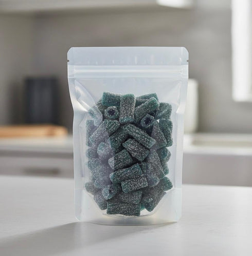 SweetGlob Gummy 2 Pectin Filled Sour Licorice Twist Bites Soft & Chewy Candy with Tangy Fruit Filling, Sweet & Sour