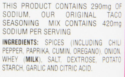 McCormick Taco Less Sodium, 1.25-Ounce (Pack of 12)