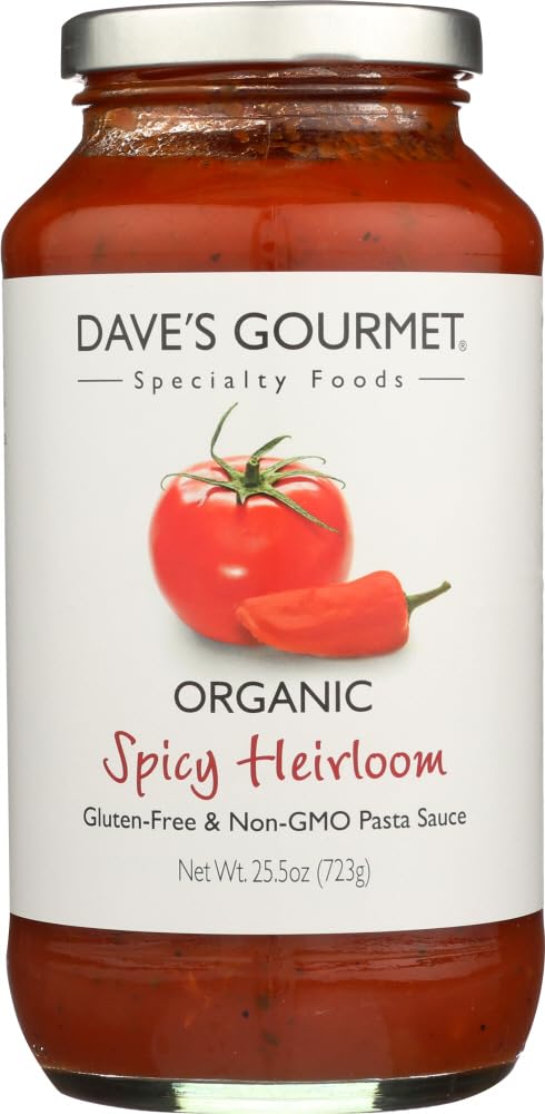 Dave's Gourmet Organic Spicy Heirloom Marinara Pasta Sauce, Pack of 3